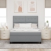 Cama con Somier  Gris Claro 160x200 cm Tela