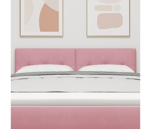 Cabecero  Tufted Botones Rosa 140 cm Terciopelo