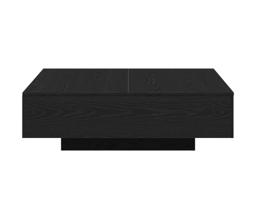 Mesa de café  negra, de roble, 100x100x31 cm, madera contrachapada