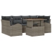 Juego de Sofá de Jardín Set de 7 Gris, Negro Aluminio, Olefina