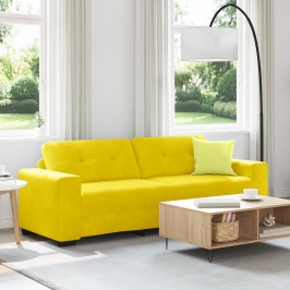 Sofá  de 3 Plazas Amarillo 180 cm Terciopelo
