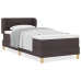 Cama Box Spring  con Colchón Marrón Oscuro 100x200 cm Tela