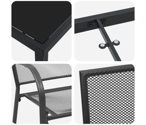 Set de Comedor Jardín de 7 Piezas  Acero Antracita