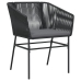 Set de Comedor de Jardín  de 3 piezas con Cojines Negro Poliratán