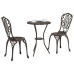 Set de Bistro de Jardín de 3 Piezas  en Aluminio Fundido Bronce