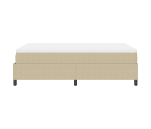 Cama con Somier con Colchón Beige 120x200 cm Tela de Corduroy