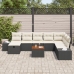 Conjunto de sofá de jardín  9 Piezas Negro Ratán Sofá de rincón