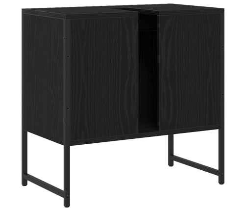 Gabinete de Fregadero de Baño  Roble Negro 60x33x60 cm Madera de Calidad