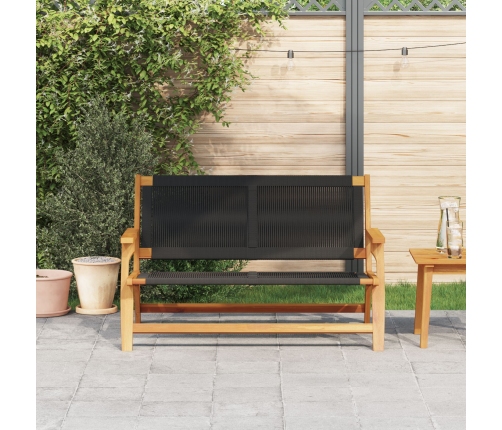 Banco de Jardín  Negro 76x122x73 cm Madera Sólida de Acacia
