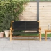Banco de Jardín  Negro 76x122x73 cm Madera Sólida de Acacia