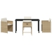 Set de comedor de jardín  de 5 piezas con cojines de poliratán beige
