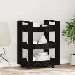 Carro de Cocina  Roble Negro 60x45x80 cm Madera Engineered