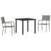 Set de Comedor de Jardín  de 3 Piezas Gris Poliratán