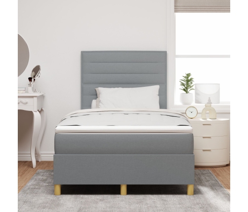 Cama Box Spring  con Colchón Gris Claro 120x200 cm Tela