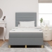 Cama Box Spring  con Colchón Gris Claro 120x200 cm Tela