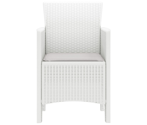 Silla de Jardín  Conjunto de 4 Blanco Ratán Estándar Duraderas