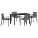 Set de Comedor de Jardín de 5 Piezas Gris Poliratán