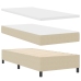Cama con Somier  con Colchón Beige, Blanco Tejido de Pana