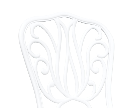 Conjunto de Bistro de Jardín de 3 Piezas  de Aluminio Fundido Blanco