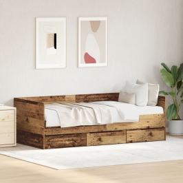 Cama Nido Rústica de  Madera Vieja Madera Elaborada 90 x 200 cm