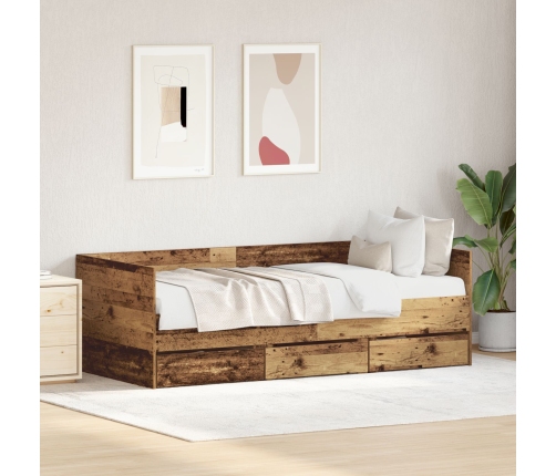 Cama Nido Rústica de  Madera Vieja Madera Elaborada 90 x 200 cm