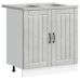 Gabinete de cocina  ""Lucca"" con dos fregaderos en gris concreto y madera
