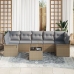 Conjunto de sofá de jardín  de 8 piezas con cojines Beige Ratán Poli