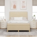 Cama con Somier y Colchón Crema 140x200 cm Tela
