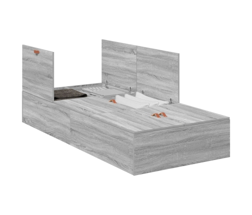 Cama con almacenamiento  Marco Gris Sonoma 80x200 cm