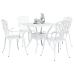 Conjunto de Comedor de Jardín de 5 Piezas  Blanco de Aluminio Fundido