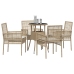 Conjunto de Comedor de Jardín Beige de Ratán Polivarato