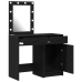 Set de Mesa de Tocador de 2 Piezas  con LED de Madera Elaborada Negra