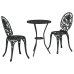 Conjunto de Bistro de Jardín de 3 Piezas  Negro de Aluminio Fundido