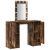 mesa de tocador  con luces LED Roble Ahumado 102x33x135 cm