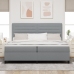 Cama con somier  con colchón y luz LED gris 200x200 cm de tela
