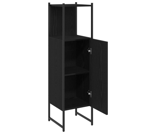 Armario de baño  Negro Roble 33x33x120,5 cm Madera elaborada