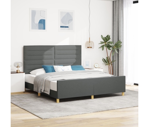Estructura de Cama  Gris Oscuro 180x200 cm Tela
