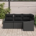 Conjunto de Sofá de Jardín  Conjunto de 4 Negro Ratán, Tela