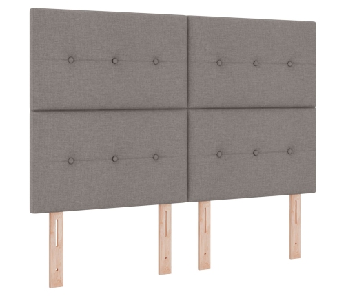 Cama con Box Spring con Colchón y Banco Taupe 140x190 cm Tela
