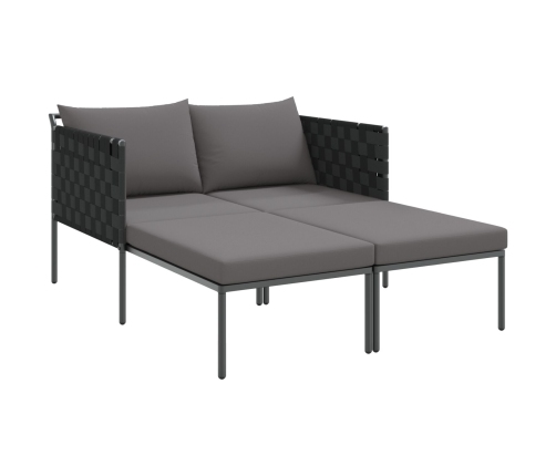 Tumbona  con cojines para 2 personas Anthracite 115x153x69,5 cm Acero