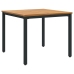 Juego de Comedor de Jardín de 3 Piezas Negro y Madera Metal y Madera