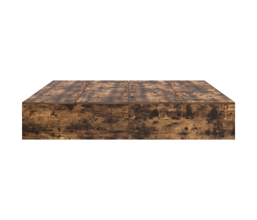 Estructura de cama  Roble ahumado Madera Doble Con almacenamiento
