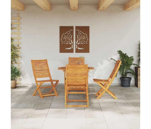 Set de comedor de jardín de 5 piezas  de madera maciza de acacia