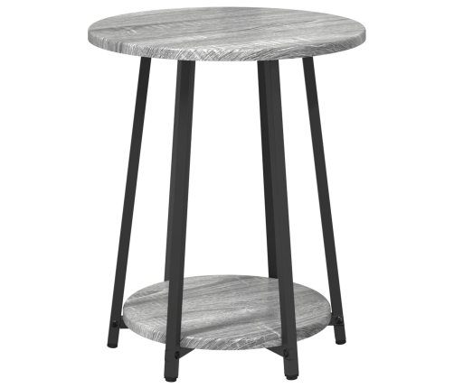 Mesa Lateral  2 pcs Gris Sonoma de Madera y Metal