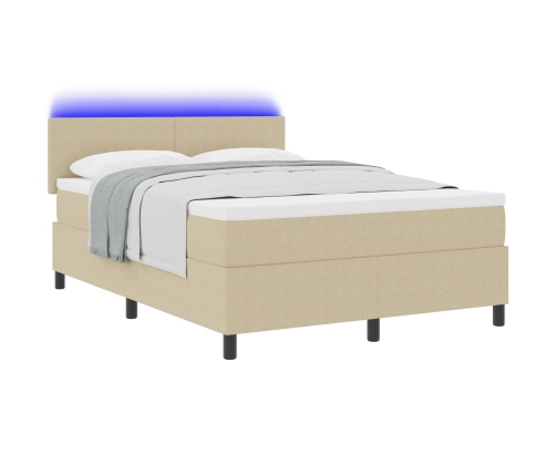 Cama con cajones  con colchón y luz LED Verde Gris 160x200 cm Tela de Pana