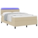 Cama con cajones  con colchón y luz LED Verde Gris 160x200 cm Tela de Pana