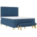 Cama con Base de Muelles con Colchón y Banco Azul 140x190 cm Tela