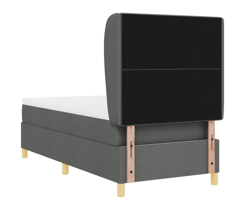 Colchón de Cama con Resortes Gris Oscuro 100x200 cm Tela