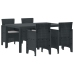 Juego de Comedor de Jardín de 5 Piezas con Cojines Anthracite Poly Rattan
