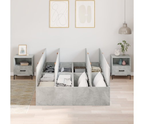 Estructura de Cama de Almacenamiento  Gris Concreto 120x190 cm